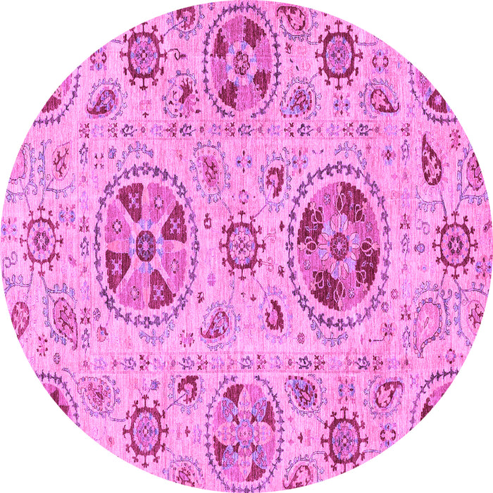 Round Abstract Purple Modern Rug, abs3805pur
