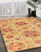 Machine Washable Abstract Orange Rug in a Family Room, wshabs3805