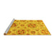 Sideview of Machine Washable Abstract Yellow Modern Rug, wshabs3805yw