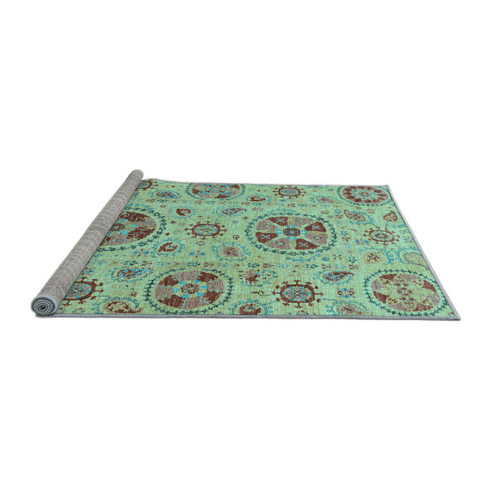 Sideview of Machine Washable Abstract Light Blue Modern Rug, wshabs3805lblu