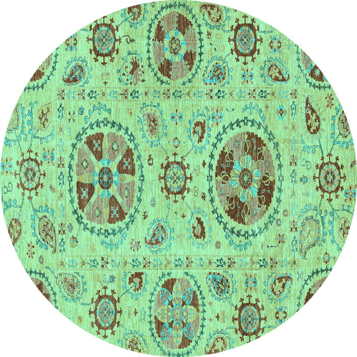 Round Abstract Turquoise Modern Rug, abs3805turq