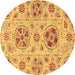 Round Machine Washable Abstract Brown Modern Rug, wshabs3805brn