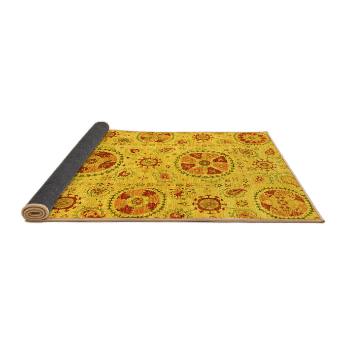 Sideview of Abstract Yellow Modern Rug, abs3805yw