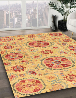Abstract Orange Modern Rug in Family Room, abs3805