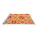 Sideview of Machine Washable Abstract Orange Modern Area Rugs, wshabs3805org