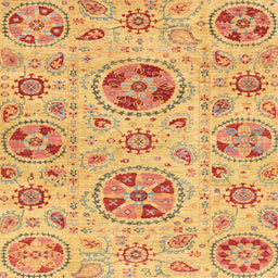 Square Machine Washable Abstract Orange Rug, wshabs3805