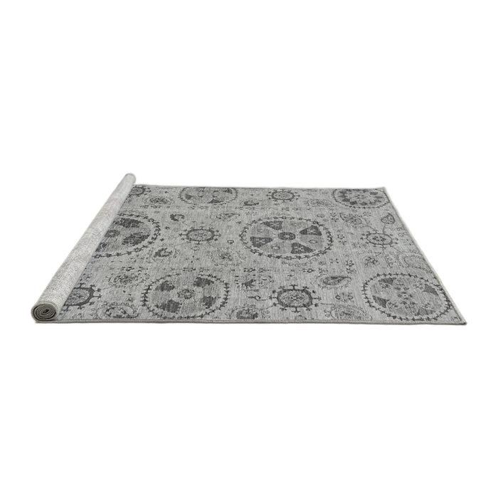Sideview of Machine Washable Abstract Gray Modern Rug, wshabs3805gry