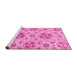 Sideview of Machine Washable Abstract Pink Modern Rug, wshabs3805pnk