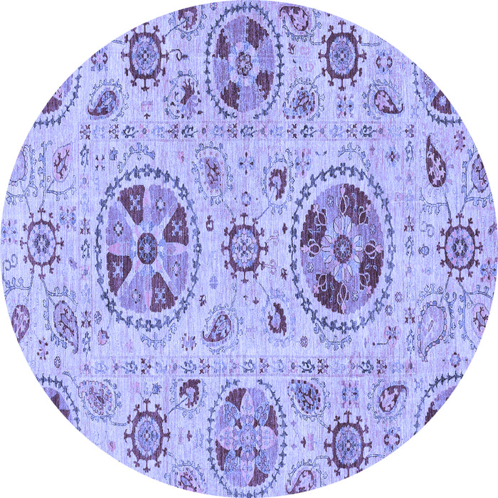 Round Machine Washable Abstract Blue Modern Rug, wshabs3805blu