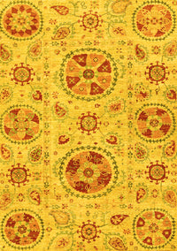 Abstract Yellow Modern Rug, abs3805yw