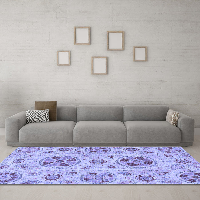 Machine Washable Abstract Blue Modern Rug in a Living Room, wshabs3805blu