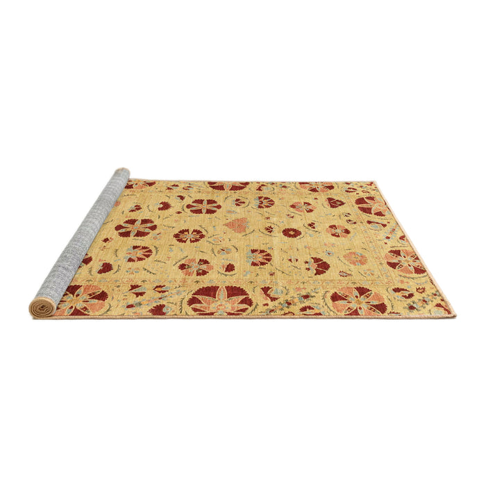 Sideview of Machine Washable Abstract Orange Rug, wshabs3806