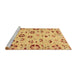 Sideview of Machine Washable Abstract Orange Rug, wshabs3806