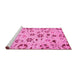 Sideview of Machine Washable Abstract Pink Modern Rug, wshabs3806pnk