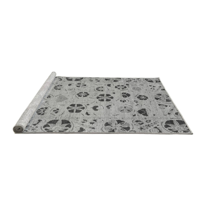 Sideview of Machine Washable Abstract Gray Modern Rug, wshabs3806gry