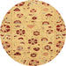 Round Abstract Orange Modern Rug, abs3806