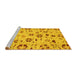 Sideview of Machine Washable Abstract Yellow Modern Rug, wshabs3806yw