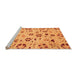 Sideview of Machine Washable Abstract Orange Modern Area Rugs, wshabs3806org