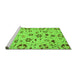 Sideview of Machine Washable Abstract Green Modern Area Rugs, wshabs3806grn