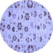 Round Abstract Blue Modern Rug, abs3806blu