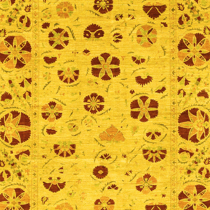 Machine Washable Abstract Yellow Modern Rug, wshabs3806yw