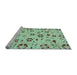 Sideview of Machine Washable Abstract Light Blue Modern Rug, wshabs3806lblu