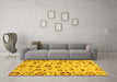 Machine Washable Abstract Yellow Modern Rug in a Living Room, wshabs3806yw