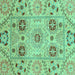 Square Machine Washable Abstract Turquoise Modern Area Rugs, wshabs3807turq