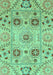 Machine Washable Abstract Turquoise Modern Area Rugs, wshabs3807turq