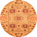 Round Abstract Orange Modern Rug, abs3807org