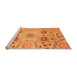 Sideview of Machine Washable Abstract Orange Modern Area Rugs, wshabs3807org