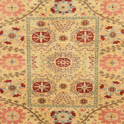 Square Machine Washable Abstract Orange Rug, wshabs3807