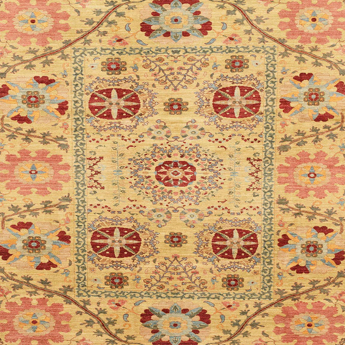 Square Machine Washable Abstract Orange Rug, wshabs3807