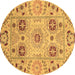 Round Machine Washable Abstract Brown Modern Rug, wshabs3807brn