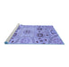 Sideview of Machine Washable Abstract Blue Modern Rug, wshabs3807blu