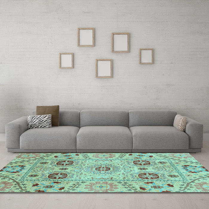 Machine Washable Abstract Light Blue Modern Rug in a Living Room, wshabs3807lblu