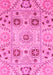 Machine Washable Abstract Pink Modern Rug, wshabs3807pnk