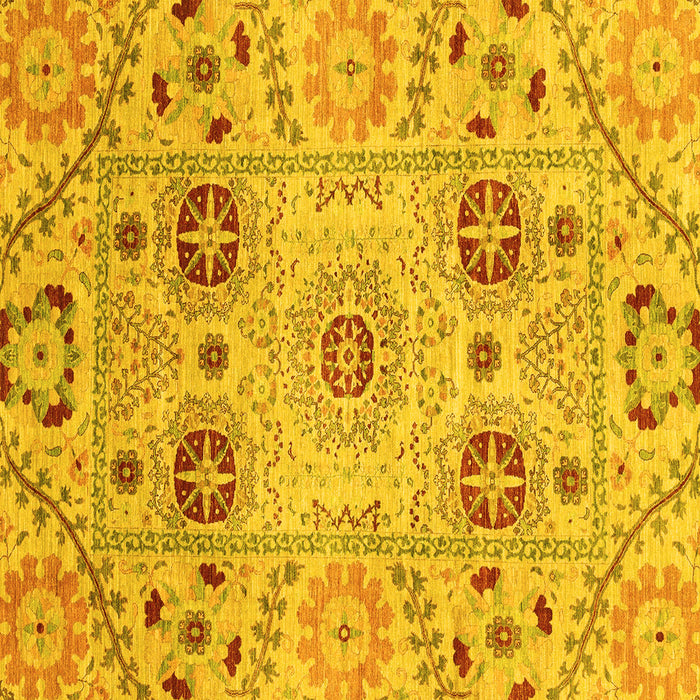 Square Machine Washable Abstract Yellow Modern Rug, wshabs3807yw
