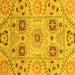 Square Machine Washable Abstract Yellow Modern Rug, wshabs3807yw