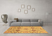 Machine Washable Abstract Brown Modern Rug in a Living Room,, wshabs3807brn