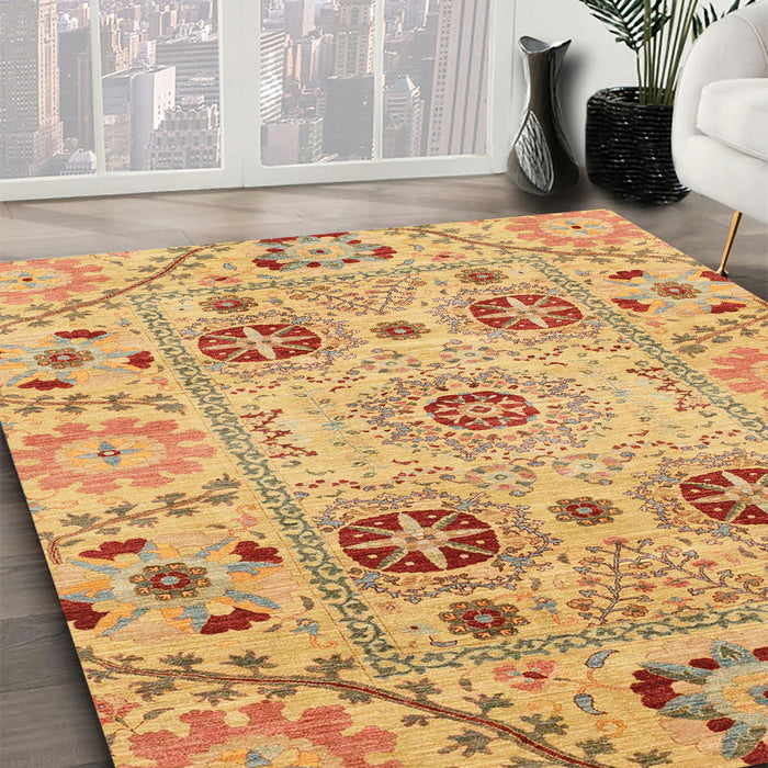 Abstract Orange Modern Rug in Family Room, abs3807