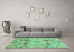 Machine Washable Abstract Turquoise Modern Area Rugs in a Living Room,, wshabs3807turq