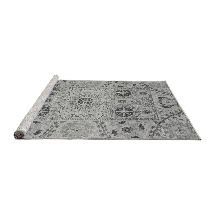 Sideview of Machine Washable Abstract Gray Modern Rug, wshabs3807gry