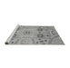 Sideview of Machine Washable Abstract Gray Modern Rug, wshabs3807gry