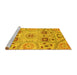 Sideview of Machine Washable Abstract Yellow Modern Rug, wshabs3807yw