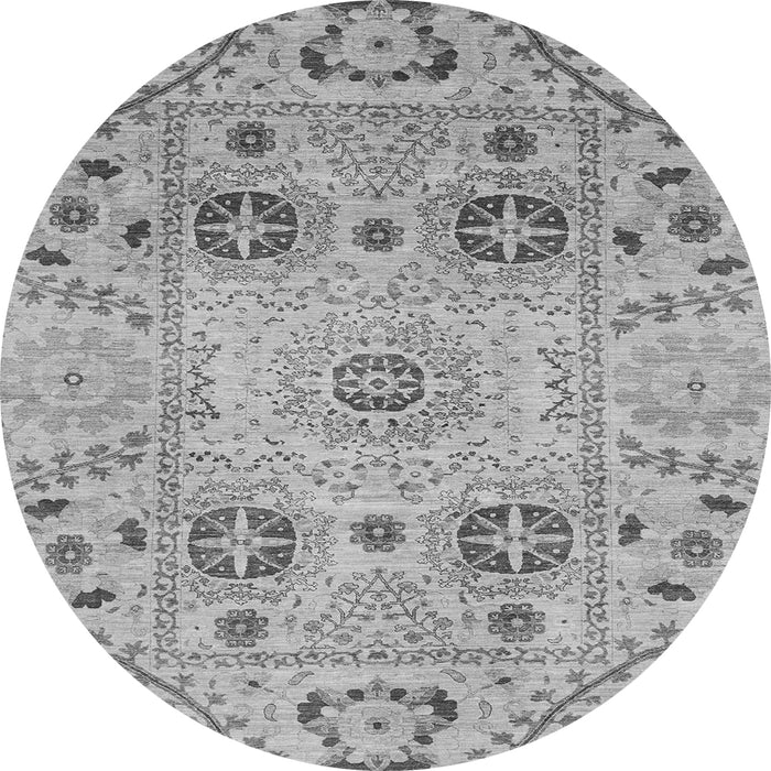 Round Abstract Gray Modern Rug, abs3807gry