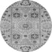 Round Abstract Gray Modern Rug, abs3807gry