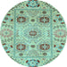 Round Machine Washable Abstract Light Blue Modern Rug, wshabs3807lblu