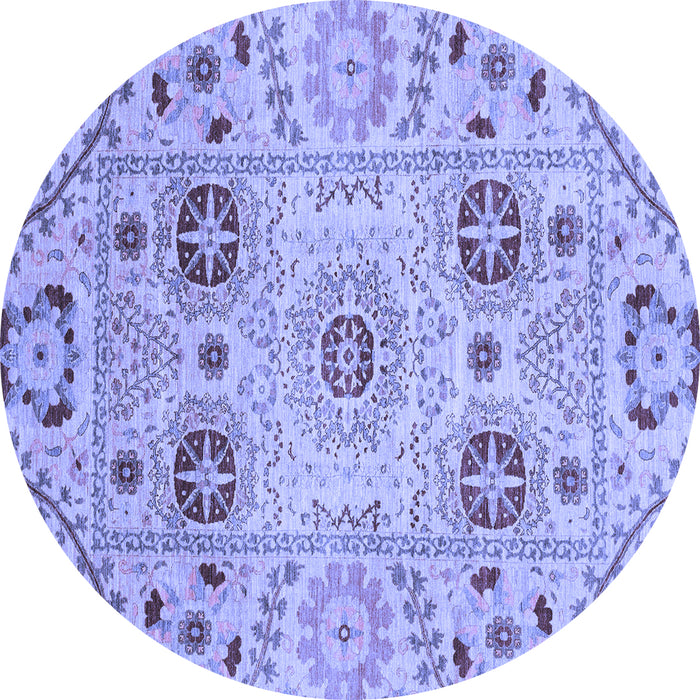 Round Abstract Blue Modern Rug, abs3807blu