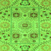 Square Machine Washable Abstract Green Modern Area Rugs, wshabs3807grn